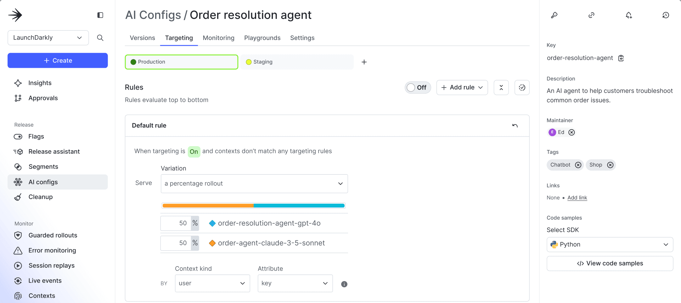 ai config targeting